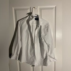 White First Class Polyester Long Sleeve Button-Up